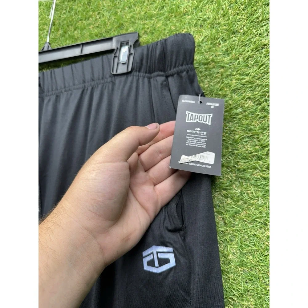 TAPOUT Sweatpants Mens Medium Sleepwear Lounge Pull On Casual Black y2k NWT